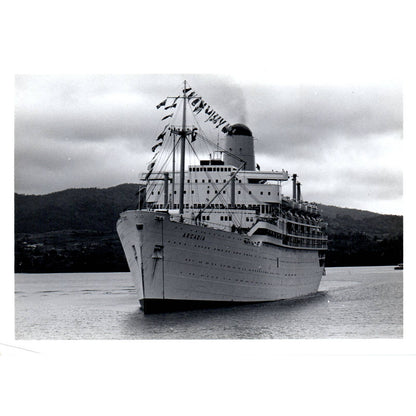 c1970 Original Photograph SS Arcadia Passenger Liner Cruise Ship 5x7" AD6