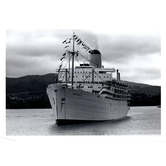 c1970 Original Photograph SS Arcadia Passenger Liner Cruise Ship 5x7" AD6