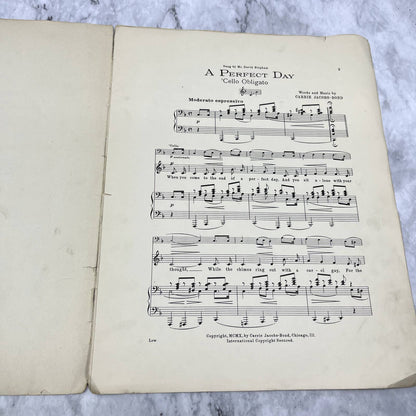 A Perfect Day Carrie Jacobs-Bond 1910 Sheet Music TK2-SM