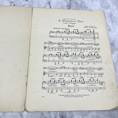 A Perfect Day Carrie Jacobs-Bond 1910 Sheet Music V37-5