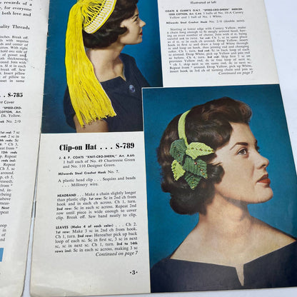 1955 Coats & Clarks Quick to Make Gifts Magazine Animals Hats Placemats TH7