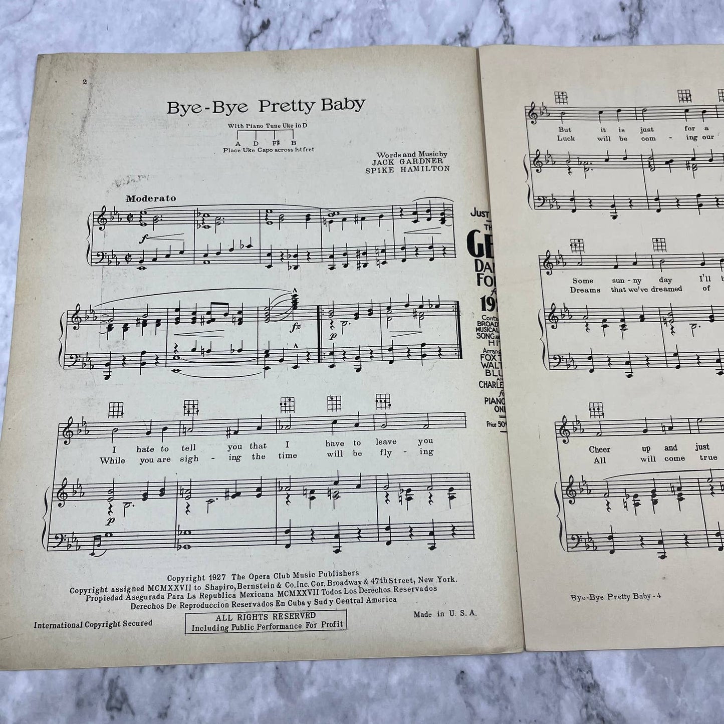 1927 Bye Bye Pretty Baby Dorothy Garber Gardner Hamilton Ship Boat TH5