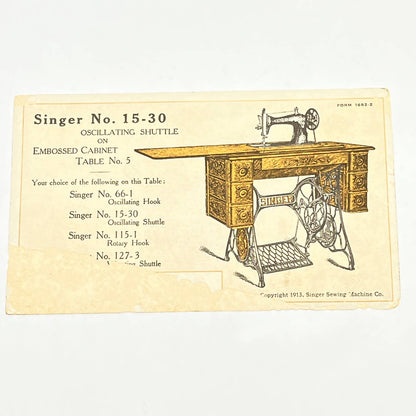 1913 Singer Sewing Machines Trade Card No. 15-30 Oriental Women AB6