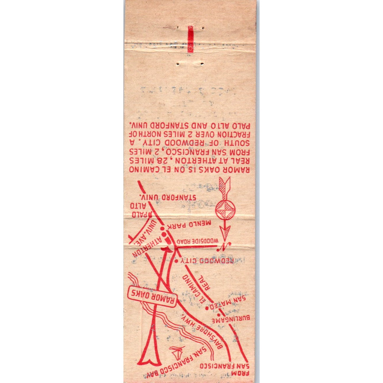 Ramor Oaks at Atherton California Advertising Matchbook Cover MM9-1