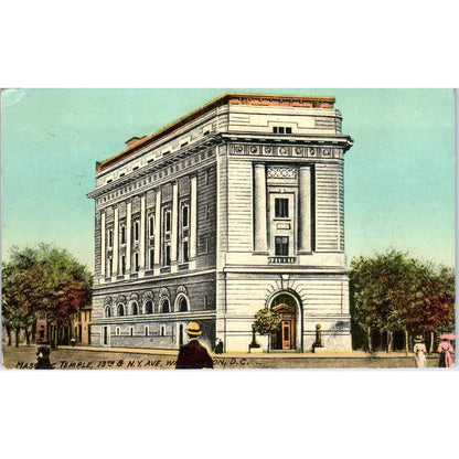 Masonic Temple 1913 Washington D.C. Original Postcard TK1-P2