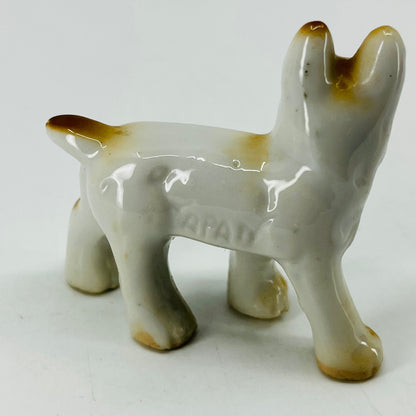 Vintage Brown & White Boxer Dog Hand Painted Porcelain 2.5” SB2