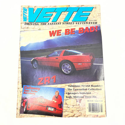 1989 July - VETTE Magazine Corvette ROAD TEST CALLAWAY TWIN TURBO AEROBODY TG1