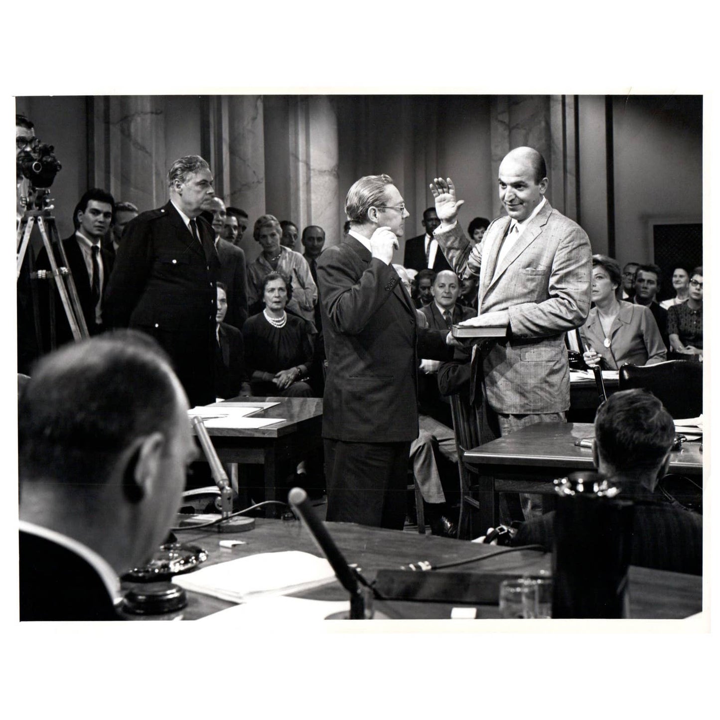 c1960 Press Photo Telly Savalas and William Griffis The Witness CBS TJ7-2