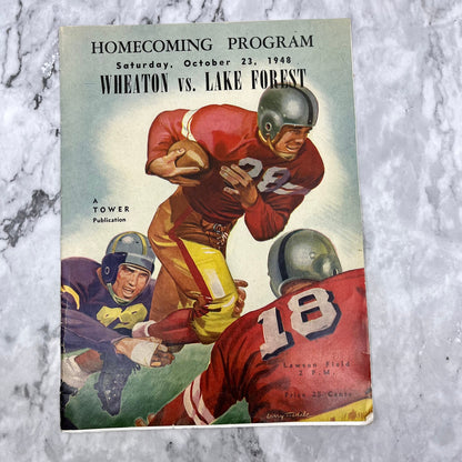 1948 Homecoming Football Game Program Wheaton College Lake Forest College V42-3
