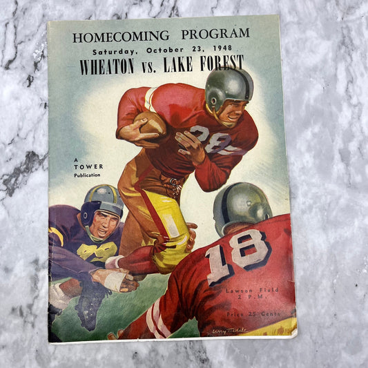 1948 Homecoming Football Game Program Wheaton College Lake Forest College V42-3