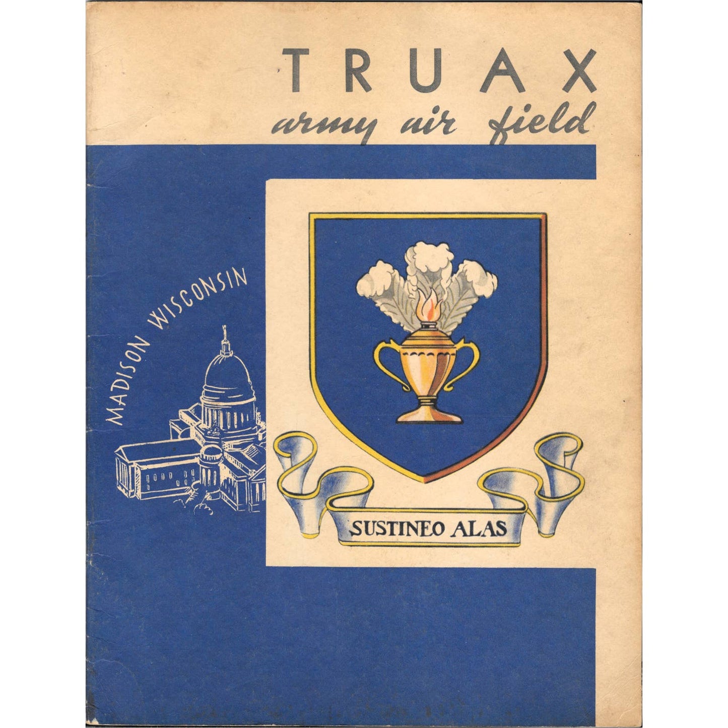 1940s WWII Truax Army Air Field Promo Book Democratic Printing Madison WI TJ7