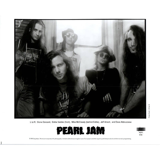 Vintage Early Pearl Jam Epic Records Publicity Promo Photo Eddie Vedder AD7