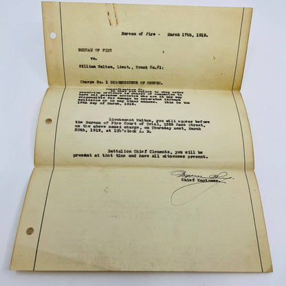 1919 Letter JJ Williams Lumber Co. & Philadelphia Bureau of Fire Department D2