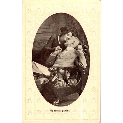 My Favorite Pastime Victorian Couple Romance Original Postcard TK1-P18