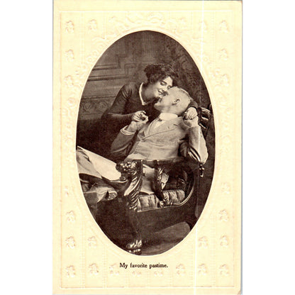 My Favorite Pastime Victorian Couple Romance Original Postcard P2-8