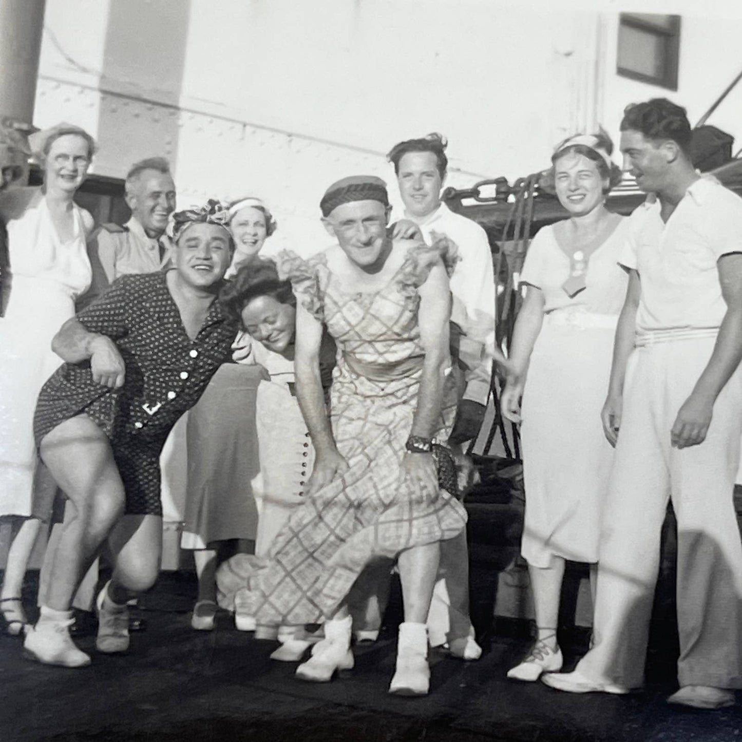 1937 Photos & Negatives of Men Dressed in Drag on Freighter Cruise Ship SE8