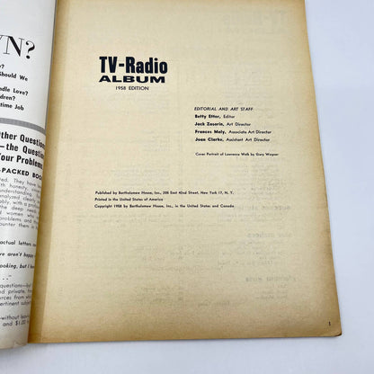 Vintage TV-Radio Album 1958 Magazine Arness Temple Garner Como Nelson TC6