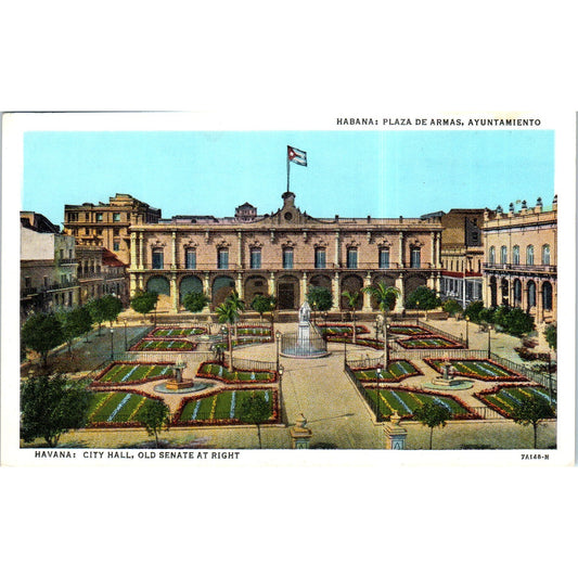 City Hall and Old Senate Building Havana Cuba Original Postcard P2-7