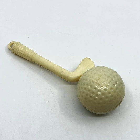 1950s Baby Rattle Binky Toy Golf Ball and Gold Club TE5