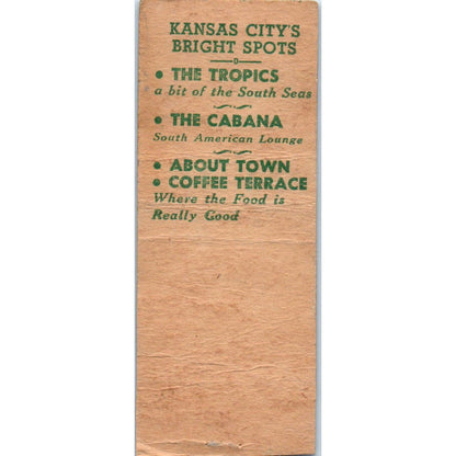 Hotel Phillips About Town Kansas City MO Advertising Matchbook Cover SA9-M6