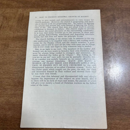 1930s Tract Promote Spiritual Growth in Your Society F. Heloise Smith Des Moines IA A8