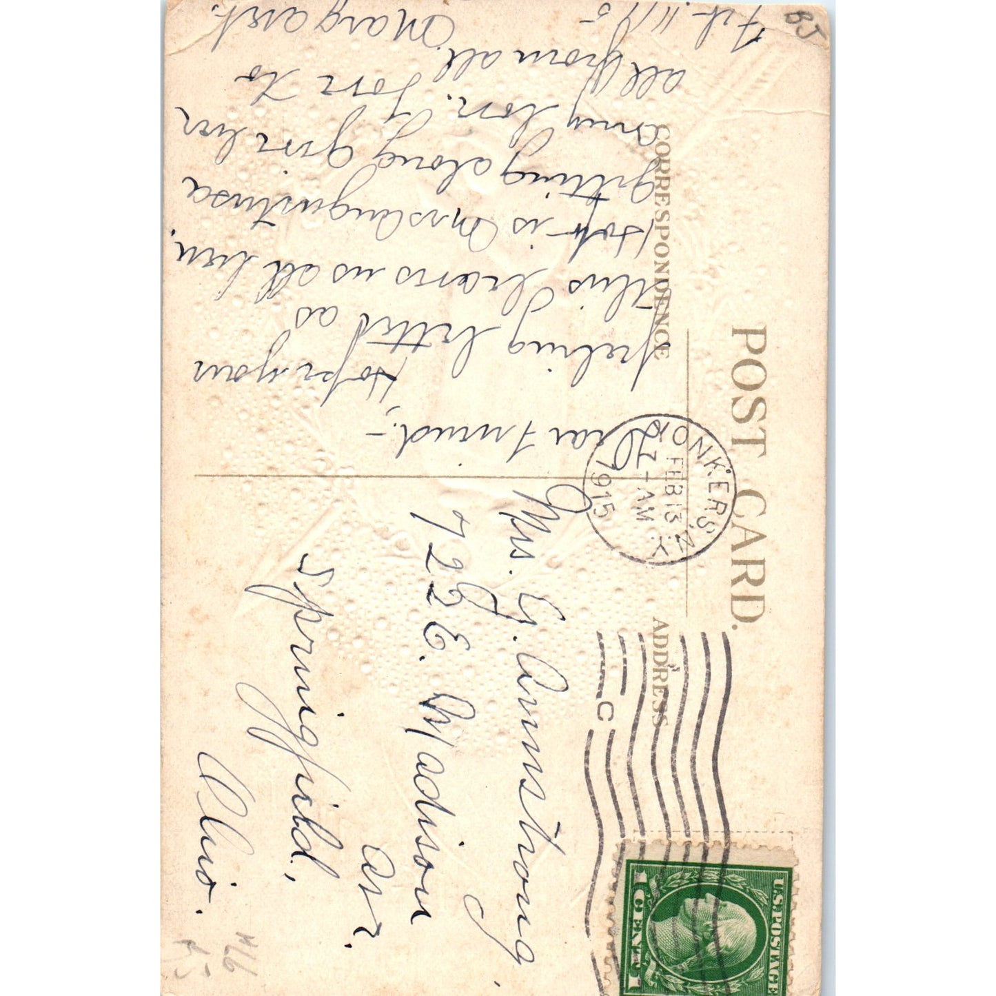 Old Woman With Valentine Embossed 1915 Original Postcard P2-2
