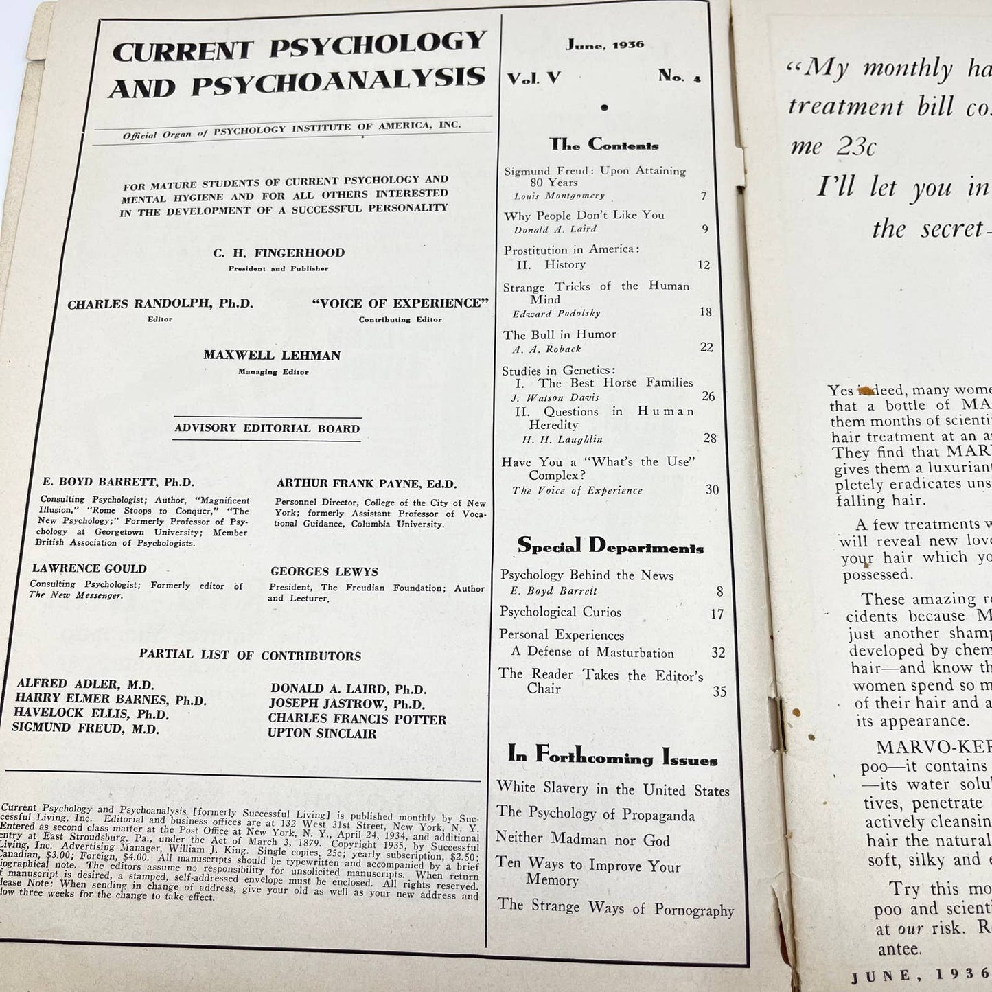 1936 June - Current Psychology and Psychoanalysis Magazine TF3