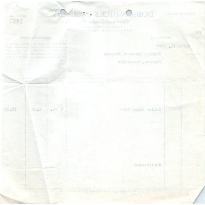 1960 Dobson-Hicks Company Billhead Receipt Field and Garden Seed Dickson TN AD5