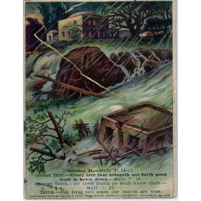 1920 Christian Lesson Picture Card Hew Down The Corrupt Tree SE5