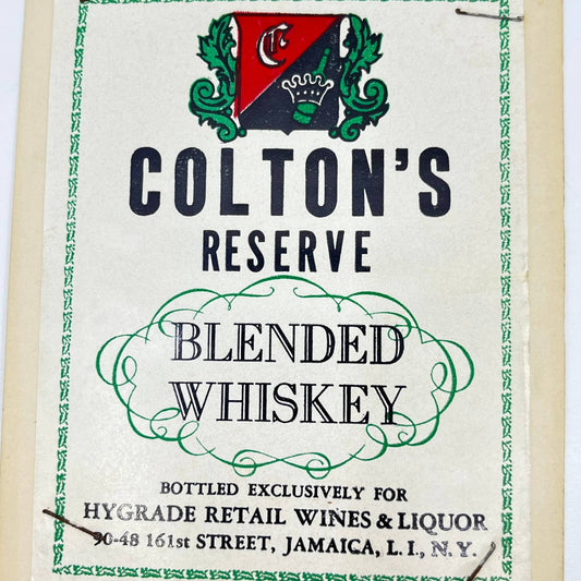 Colton’s Reserve Whiskey Label Hygrade Retail Wine & Liquor Jamaica LI NY