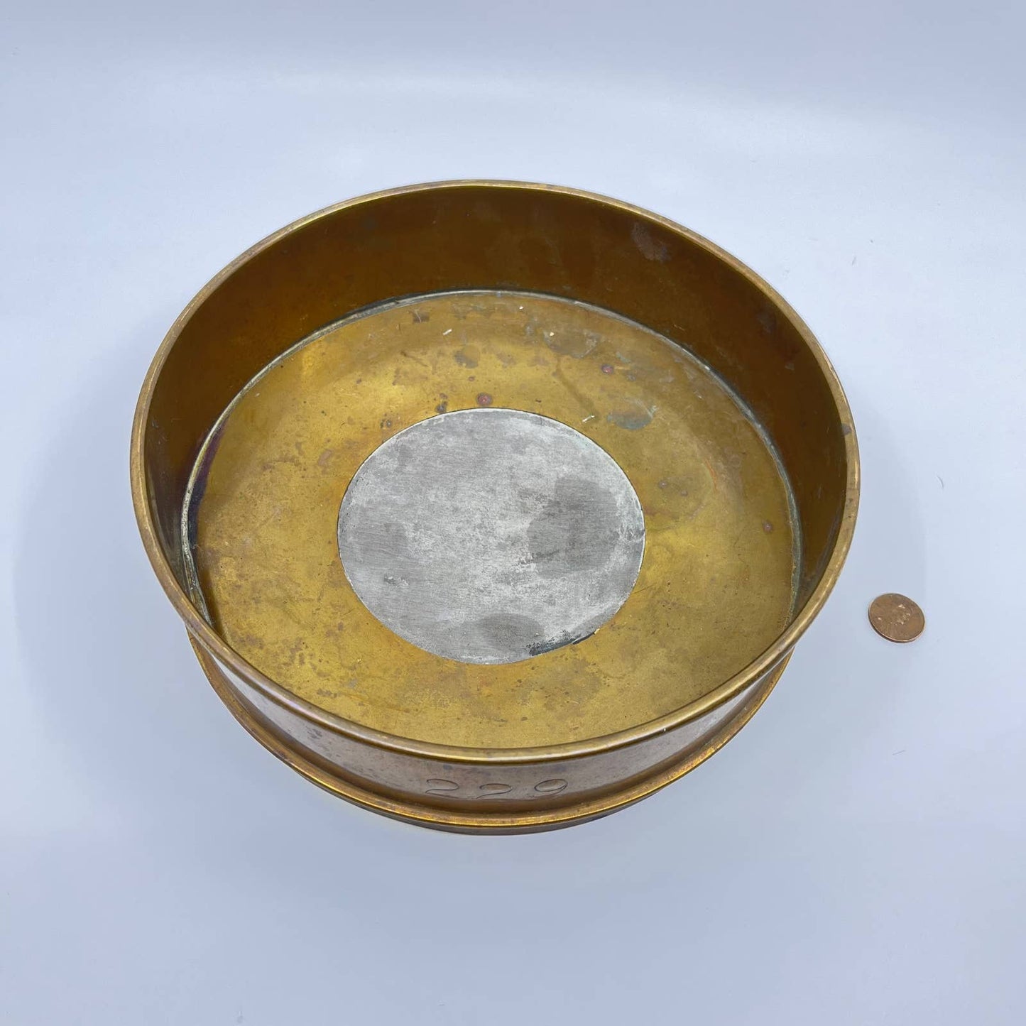 Antique Brass Industrial Sieve 229 8” TE8