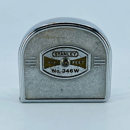 1940s Art Deco Stanley Six Feet Metal Tape Measure 346w SC3