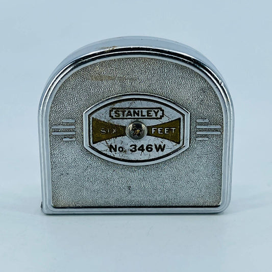 1940s Art Deco Stanley Six Feet Metal Tape Measure 346w SC3