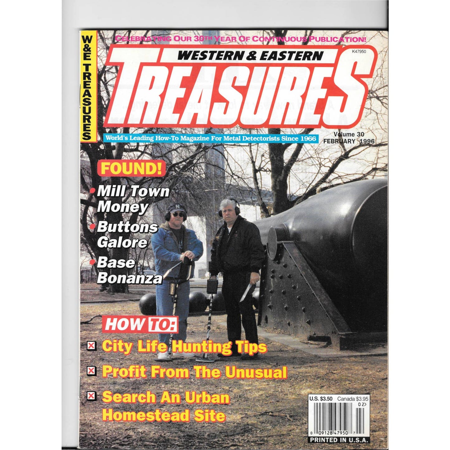 Western and Eastern Treasures Magazine Feb 1996 Vol. 30 Metal Detecting Gold M1