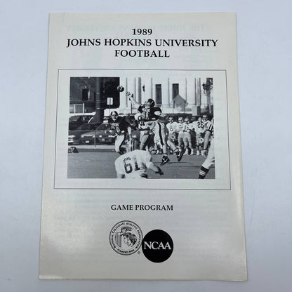 1989 Nov. 4 Johns Hopkins Football Program w/ Depth Chart Insert AC8