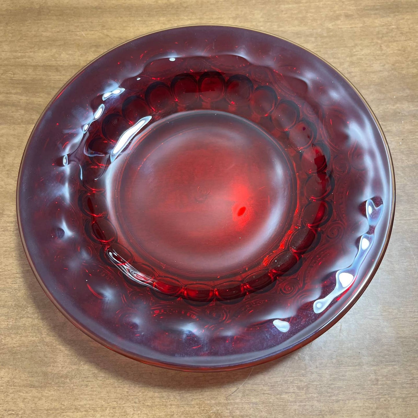 Vintage MOSSER Eyewinker Ruby Red Glass BUTTER BELL Covered Dish MINT 8” TB2