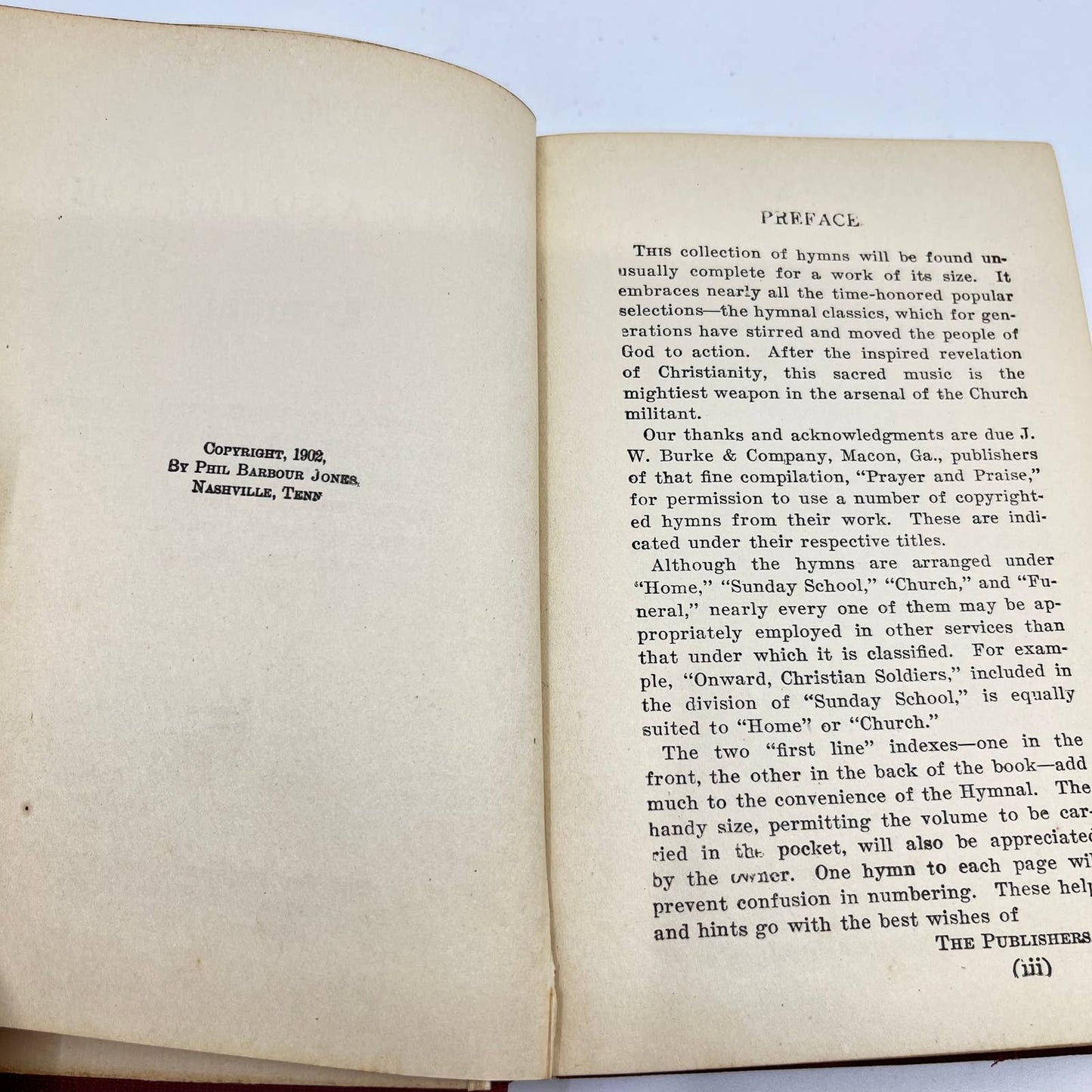 1902 The Home and Church Hymnal Phil Barbour Jones Nashville TN TF2