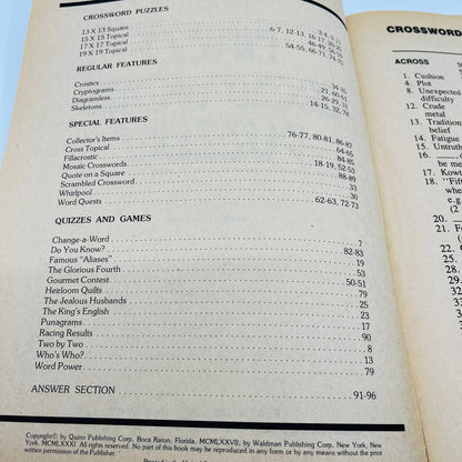 1981 NOS Finest Crossword Puzzles Book No. 8 UNUSED BA4