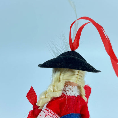 Vintage Blinking Eye Dutch Girl Doll Christmas Tree Ornament SC9