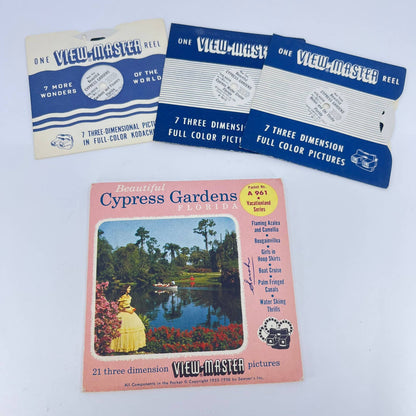 1958 Vacationland Series A 961 Cypress Gardens View Master Reels w/ Sleeve SD2