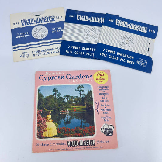 1958 Vacationland Series A 961 Cypress Gardens View Master Reels w/ Sleeve SD2