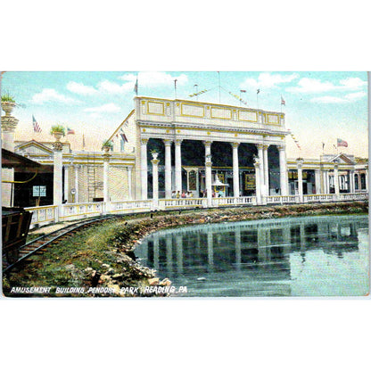 Antique Postcard Amusement Building Pendora Park, Reading PA TD9-P1