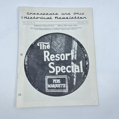 1974 Dec Chesapeake and Ohio Historical Newsletter C&O RR Thomas Dixon WV M1-2
