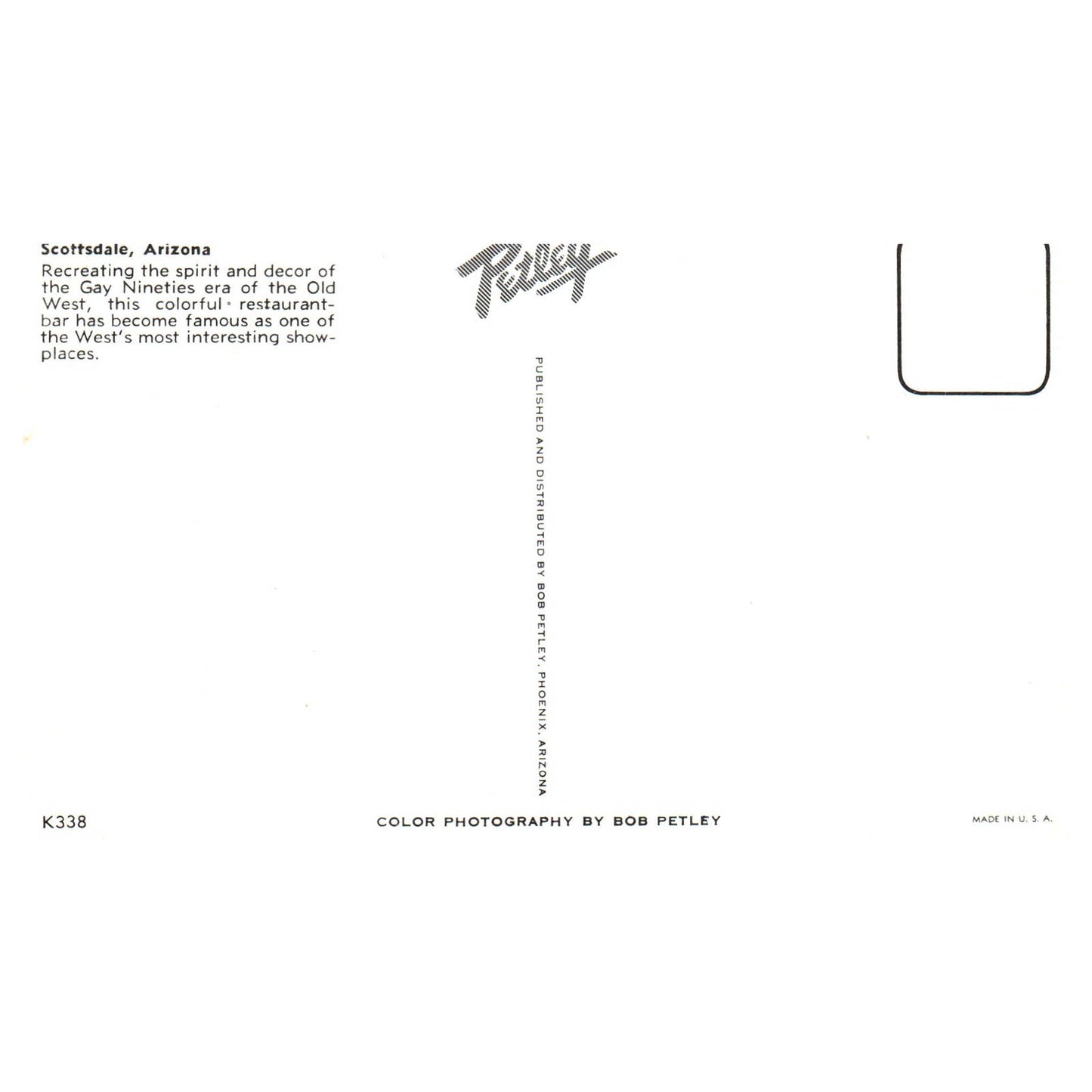 Vintage Postcard - The Lulu Belle Horse Riding Scottsdale Arizona AD9