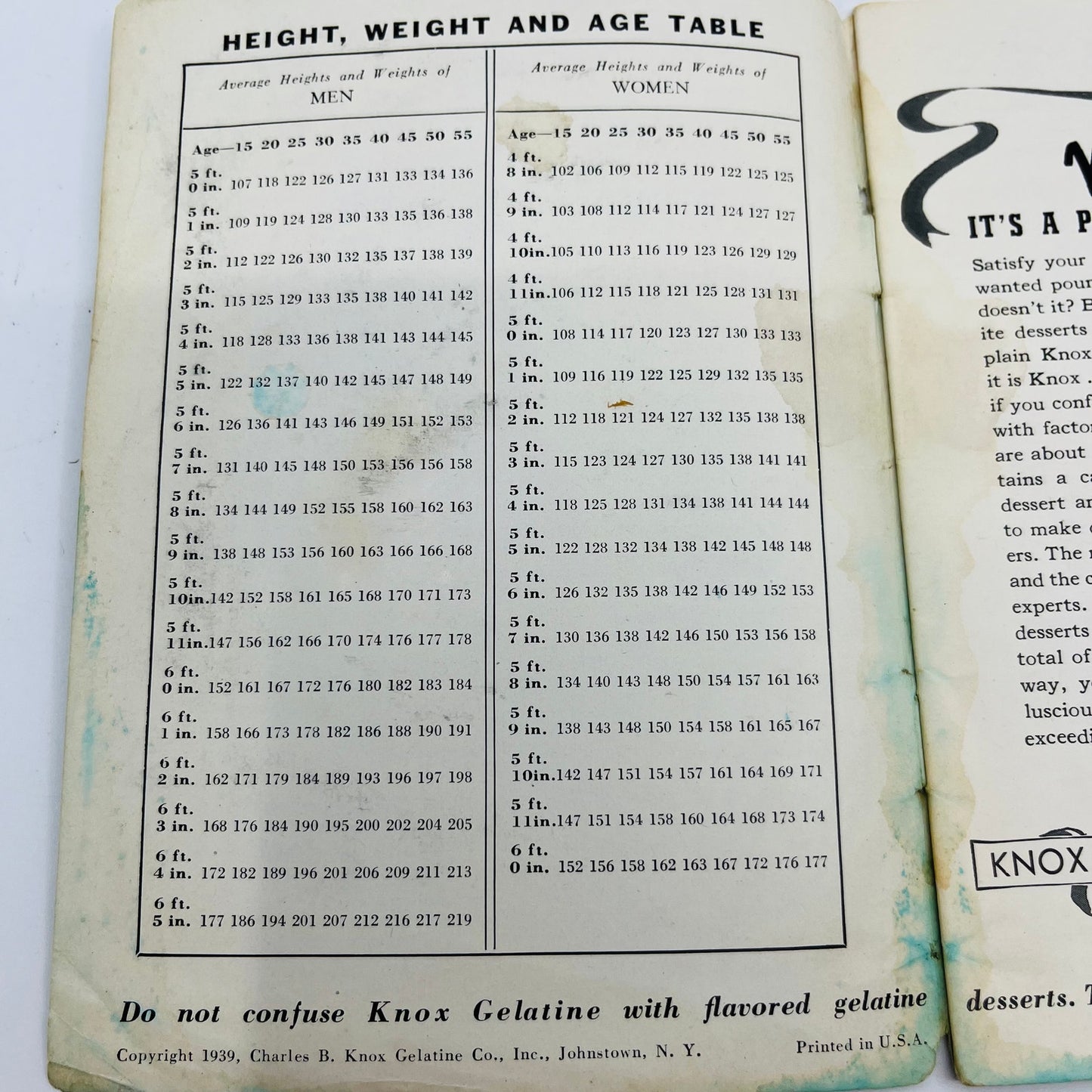 1939 Booklet Mrs. Knox's Be Fit Not Fat Gelatin Cook Book w/ Scottie Dog H4-5