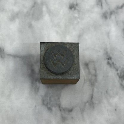 Vintage Printing Letterpress Printers Block Plate "WW" TJ55