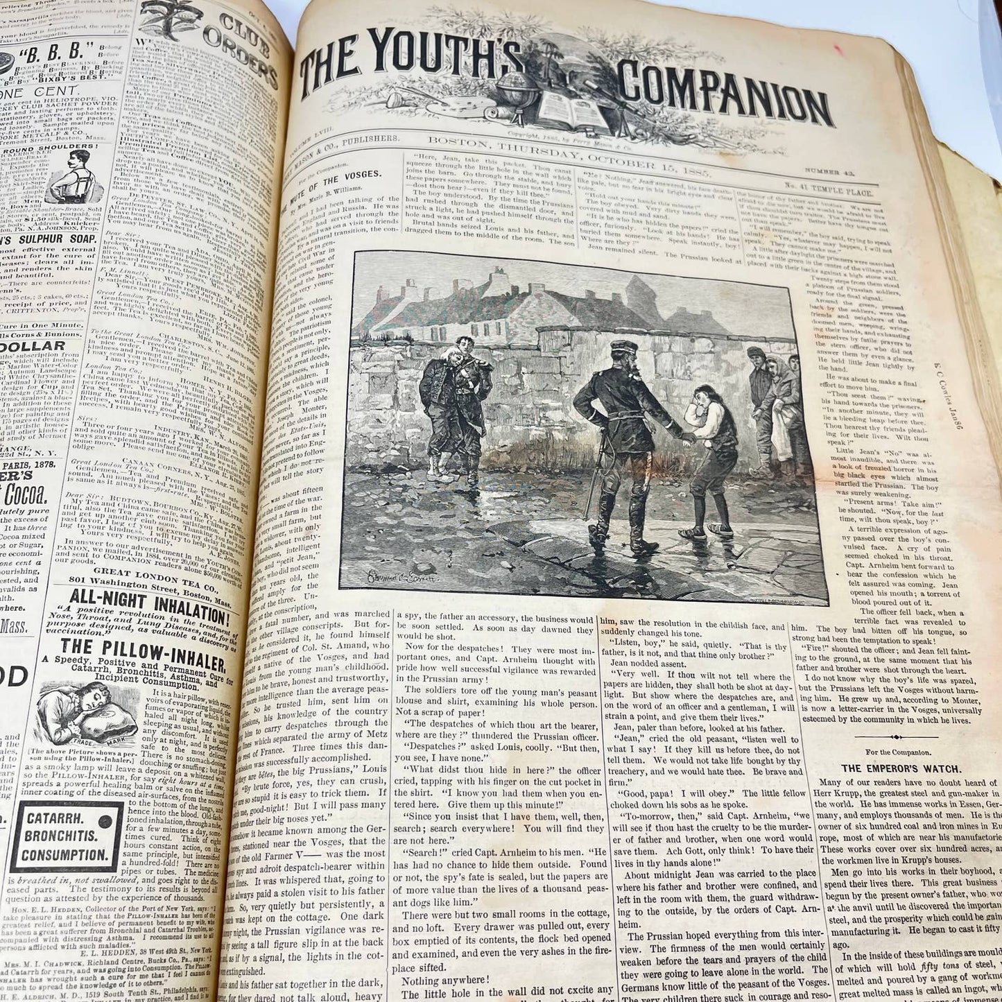 1885 JANUARY-DECEMBER YOUTH'S COMPANION BOUND MAGAZINE VOLUME TE4