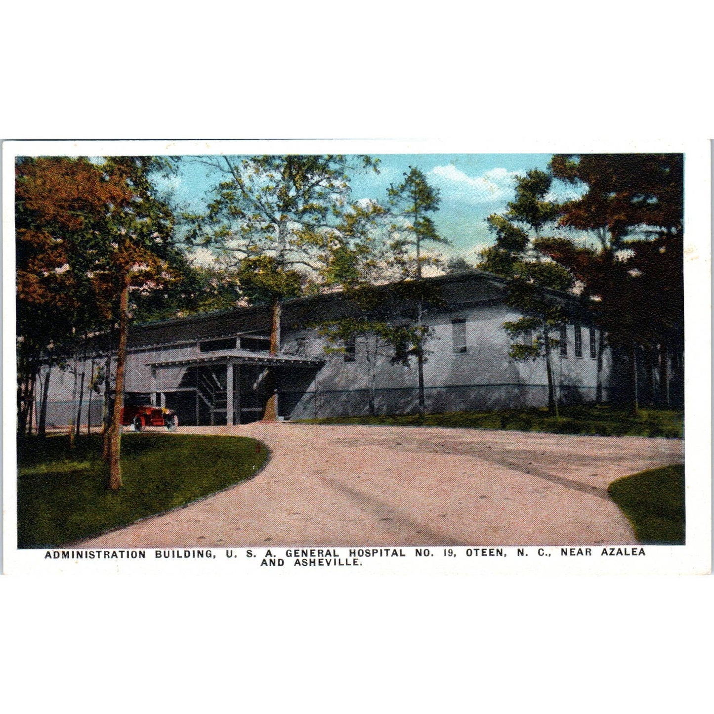 Administration Building USA General Hospital No. 19 Oteen NC Postcard TJ9-P2