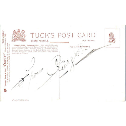 The Lizard Steeple Rock Kynance Cove Raphael Tuck Oilette Postcard TK1-P17