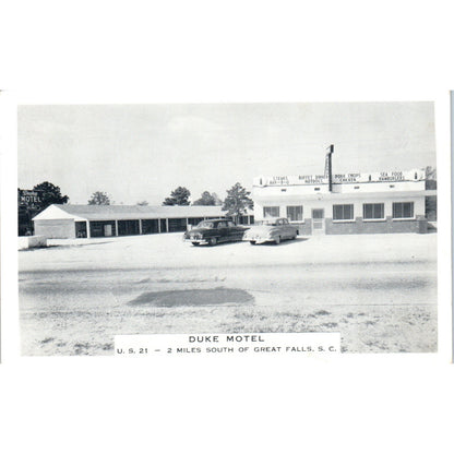Duke Motel Great Falls South Carolina - Original Postcard P3-4